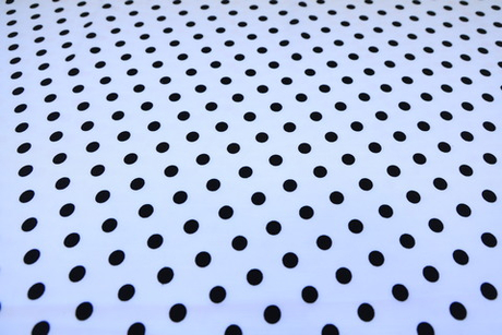 Вискоза белая в малый черный горох