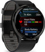 Часы Garmin Venu 3 Black c черным кожаным ремешком, 010-02784-52