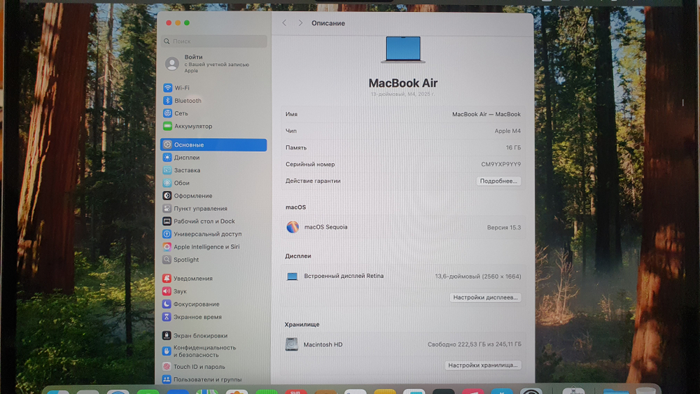 Apple MacBook Air 13.6", M4, 16ГБ 256ГБ 40 циклов