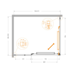 Душевой уголок Cezares LUX-AH-FS-11-120/100-C-CR, 120х100х195, профиль хром, стекло прозрачное