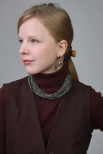 Серьги "Венеция" оттенок марказит, фурнитура серебро