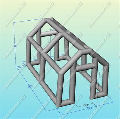 Надувной шатер "Алый" 5*3*3 м