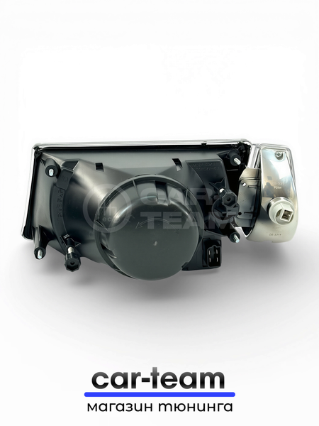 Фары на ВАЗ 2108, 2109, 21099 передние с Bi LED модулями 3.0 дюйма, черная маска, белые поворотники (под ключ)