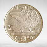 Italy 50 Centesimi 1940 R "Victor Emmanuel III - Eagle and Fasces", XF