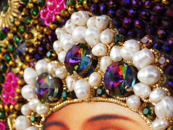 Принт-И19 Ткань с нанесенной авторской схемой Богородица "Феодоровская"