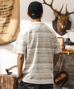 Футболка двойная обманка с разрезом, полосатая