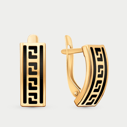 Серьги с каучуком для женщин из розового золота 585 пробы (арт. 20259К)