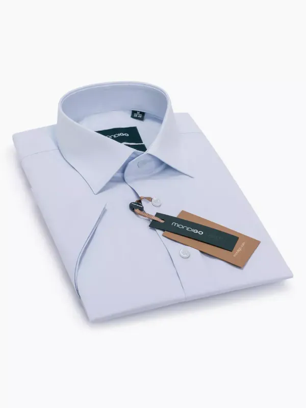 Рубашка приталенная SLIM FIT с коротким рукавом, светло-голубая