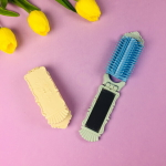 Расческа массажная складная с зеркалом «Версаль», микс 3 цвета, 20,5*4см