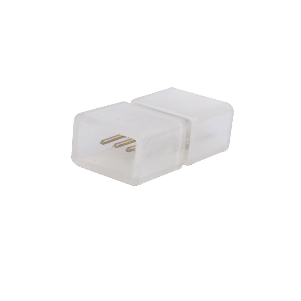 UTC-Q220 K14/B67-RGB CLEAR 025 POLYBAG Соединитель контактный прямой для светодиодных лент RGB 220В 5050 12-14мм, 4 контакта, цвет прозрачный, 25 штук