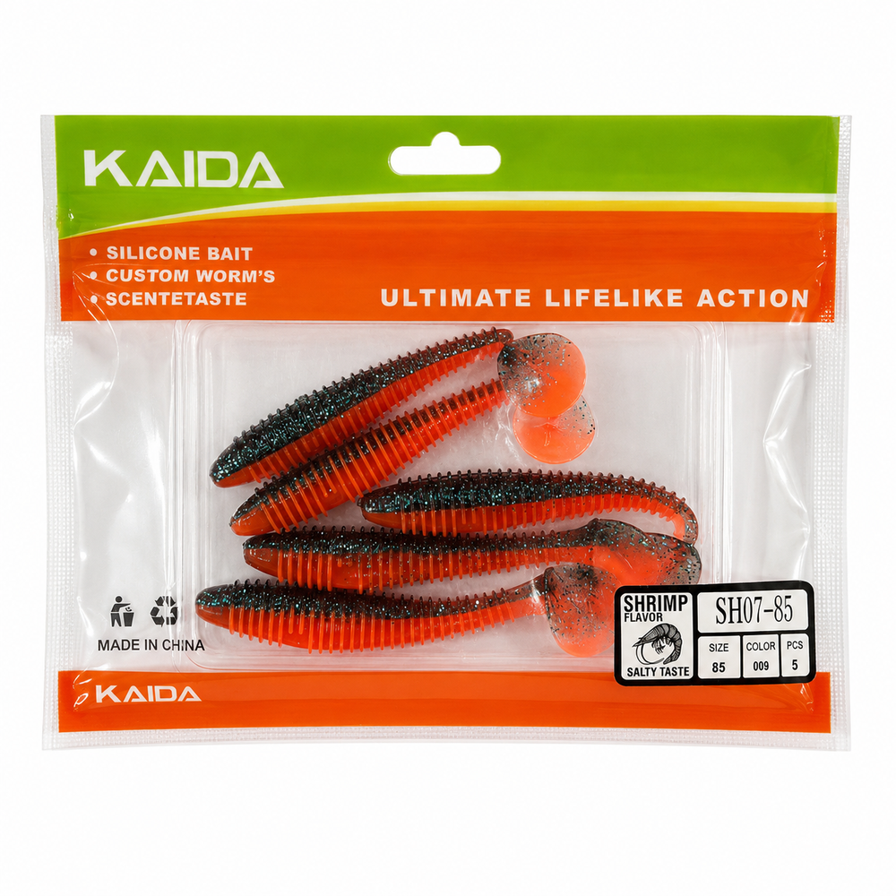 Набор силиконов KAIDA SH07-85 8.5см 5шт COL009 №30
