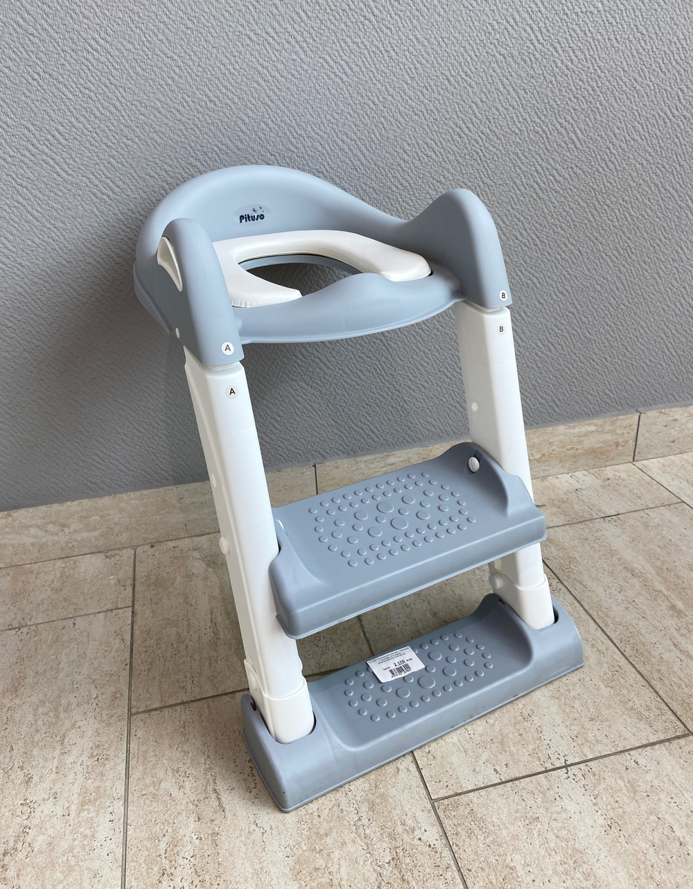 PITUSO Сиденье для унитаза с лесенкой и ручками (2 ступени) Blue/Голубой,41,5*45*54 см