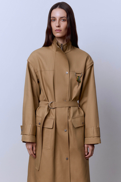 Пальто лёгкое из габардина на фланели