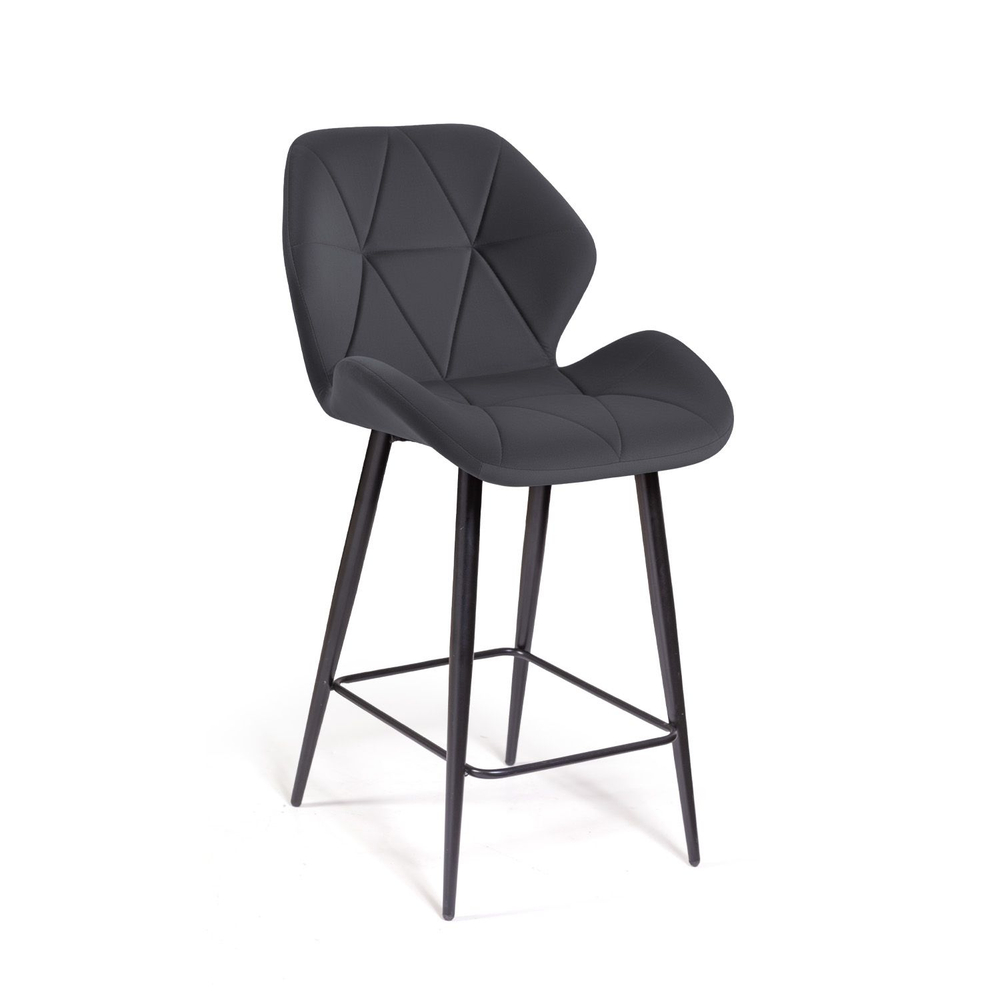 Стул полубарный Crystal, бархат серый 27