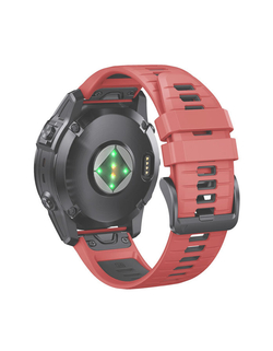 Ремешок силиконовый QuickFit 22 мм. для Garmin Fenix 7 PRO/7/6/5/5 plus, Quatix 5, MARQ, Forerunner 935 / 945, instinct, instinct 2 Красный/Черный