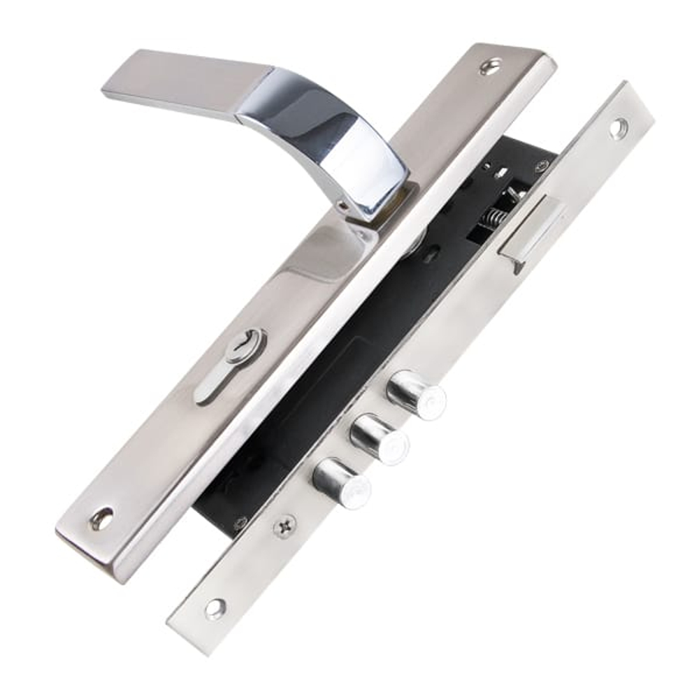 Замок врезной Никель матовый с ручкой Orion 4585-3 KIT P90 SN/CP