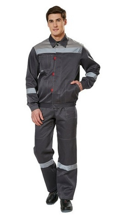 Костюм "ТИМБЕР" мужской (куртка и полукомбинезон), цвет: серый со светло-серым