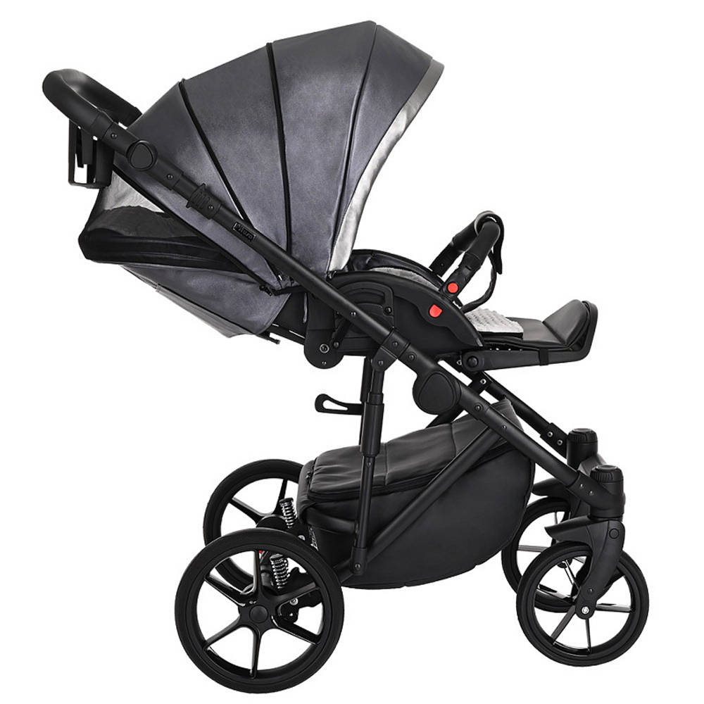 Детская коляска Pituso Luna 2 в 1 Кожа 10210 Кожа/Silver Dark Grey