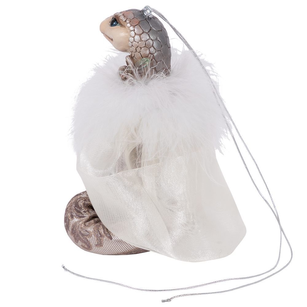 Елочное украшение Змея Лаурель Серебро