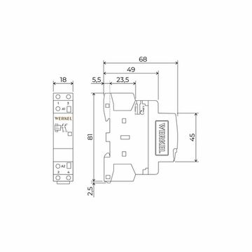Контактор модульный Werkel 25 A 2NO (1 мод.) W941M25O