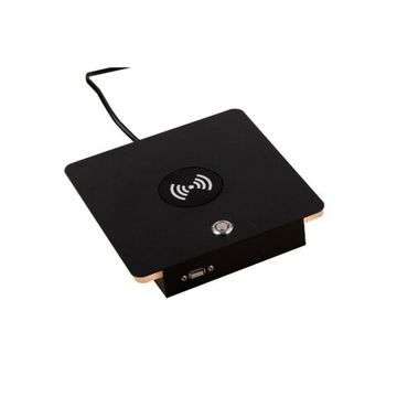 Настольная лампа светодиодная с беспроводной зарядкой и USB-портом 6W 3000K 808537 черный Muro Lightstar