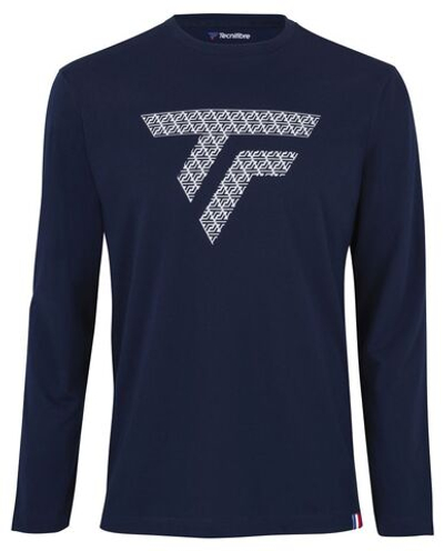 Мужская теннисная футболка теннисная Tecnifibre Training Tee Longsleeves - marine
