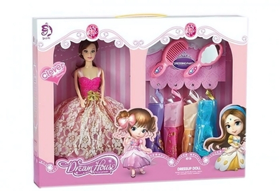 Кукла тип Модель с набором одежды и аксесс. в/к 43*33*7 см.