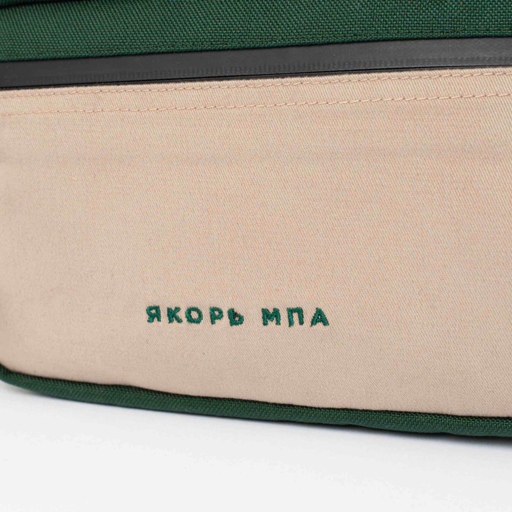 Сумка Якорь Таблетка бежевый твил / темно-зеленый нейлон 1000