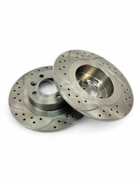 Тормозные диски “Car-Team" Pro Sport R14 задние с насечками и перфорацией на Лада Веста 4*100 разболтовка