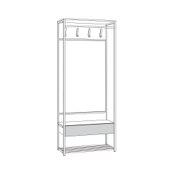 Прихожая 15.120 N Трувор Дуб Гранж Песочный, Интра