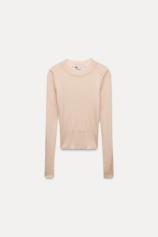 ZARA X AND WANDER ТОП ТОНКОЙ ВЯЗКИ, РОЗОВЫЙ