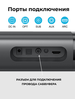 Саундбар для телевизора с сабвуфером Bluetooth HDMI Optical