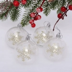 Новогодние шары 6 см (набор 4 шт) «Фантастические снежинки», шампань