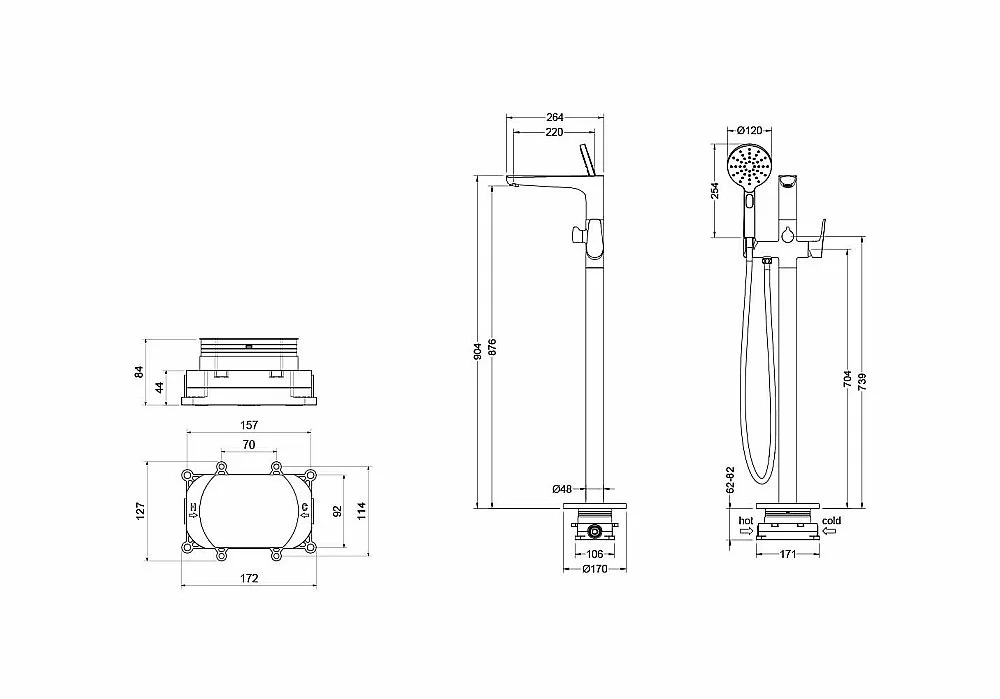 Смеситель для ванны Aquatek Бетта AQ1145CR хром