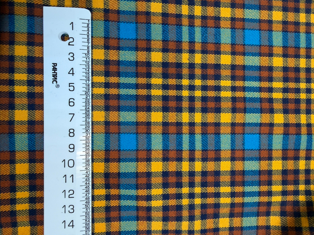 Ткань плательная в клетку (Италия) шерсть/вискоза/поламид ш-145см цена за 1 м