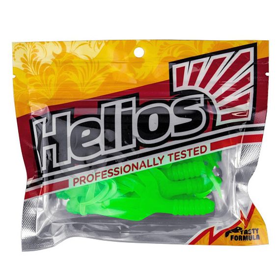 Твистер Helios Credo Four tail 2,35"/6,0 см Electric green 10шт. (HS-20-007)