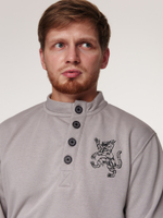 Косоворотка-свитшот Варгградъ мужской светло-серый "Волколак" без начёса