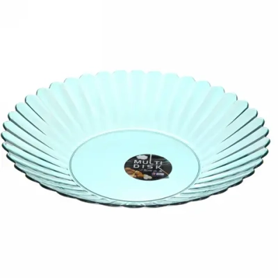 Тарелка пластиковая «Мадлен» 27см ромашка, морская волна