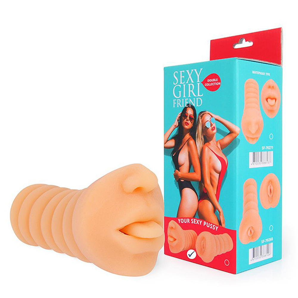 Телесный мастурбатор-ротик с высунутым язычком Bior Toys Sexy Girl Friend SF-70271