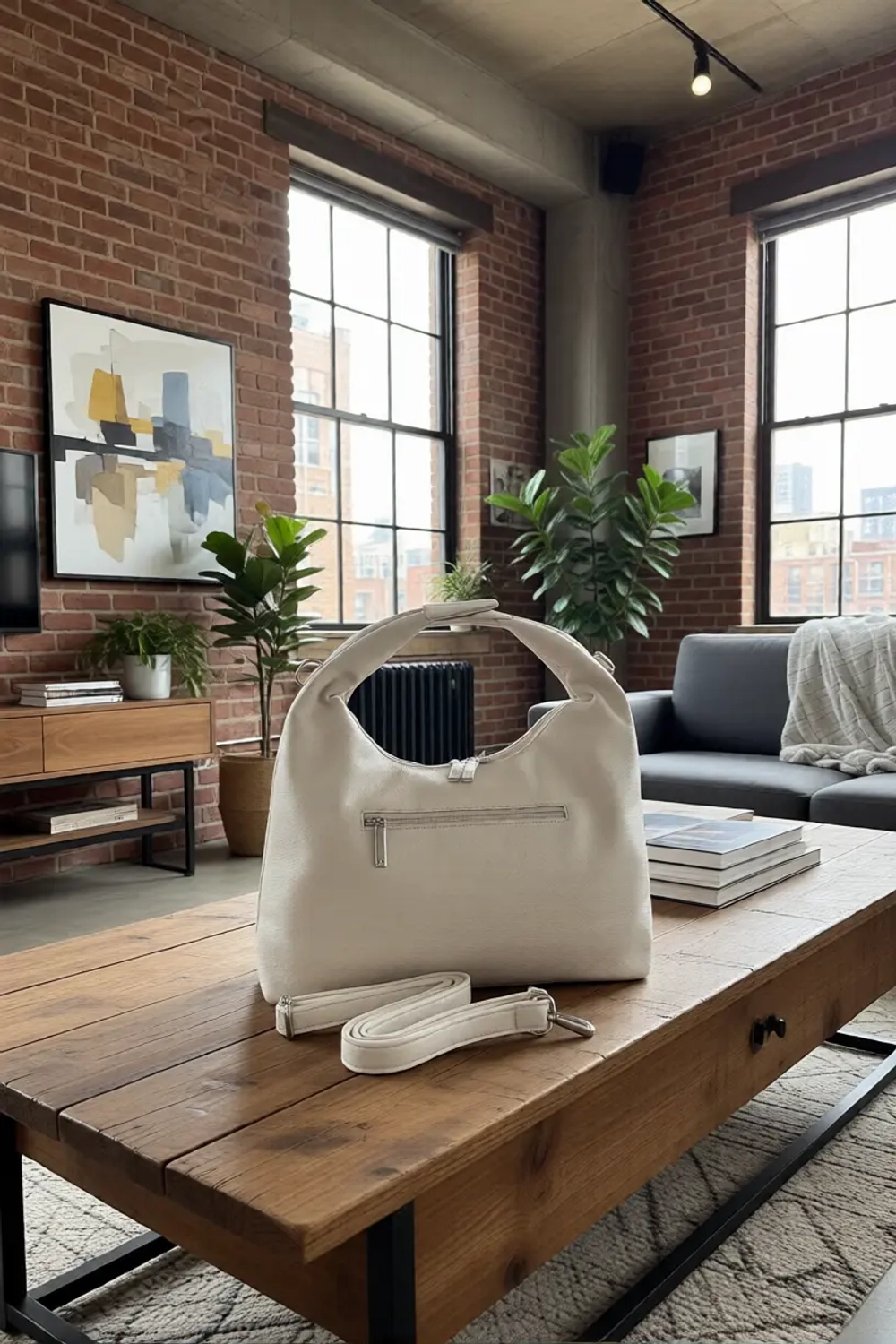 Сумка женская экокожа белая QOZA