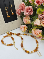 Комплект украшений авторский из Янтаря "Два солнца".