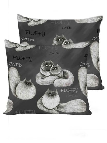 Наволочка комплект 2шт Сказка "Fluffy" 70х70 см, поплин