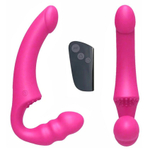 Розовый безремневой страпон Straples Strap-On Dildo