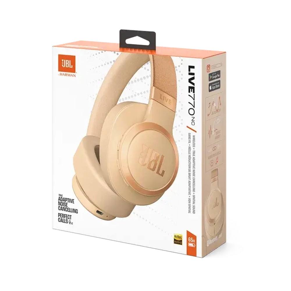 Беспроводные наушники JBL Live 770NC, Sand (Бежевый), ANC, полноразмерные