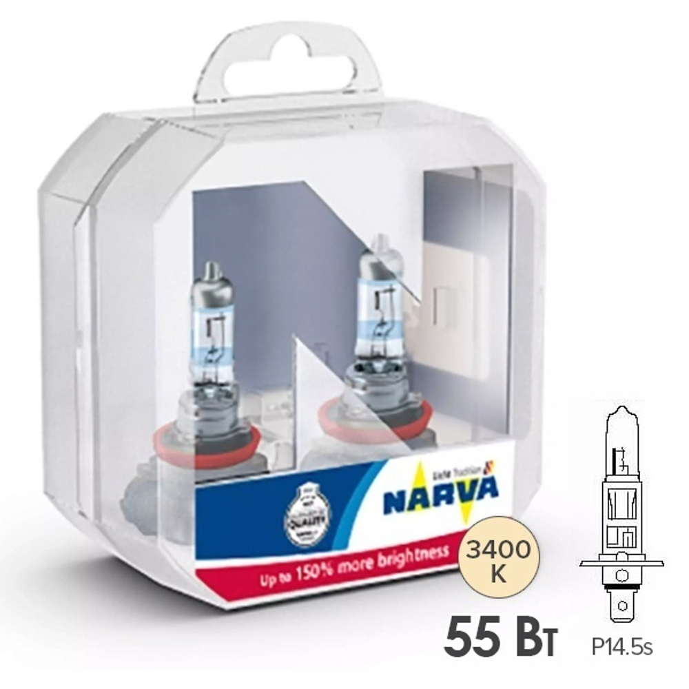 Автолампа H1 12V 55W Narva RANGE POWER +150% (кт2шт) 48068