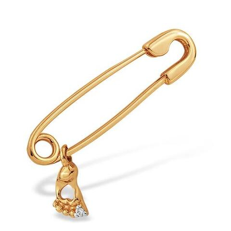 Булавка Пяточка из золота с фианитами