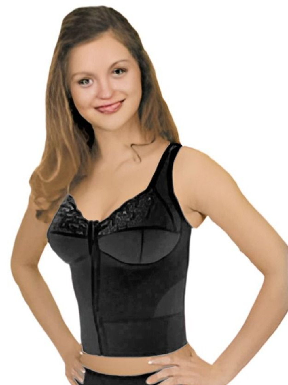 Полуграция - корректор осанки с передней застежкой Lora Tonus Elast, черный 85D