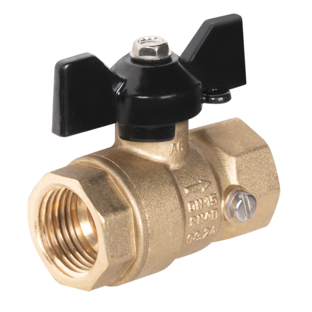 Кран шаровой латунный LD Pride 44.15.В-В.2М.Б Ду15 Ру16 для манометра, вн-вн, (бабочка)