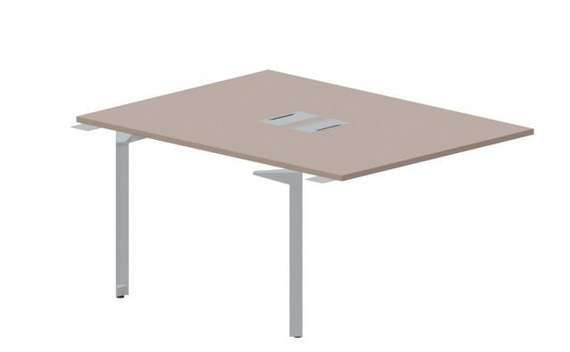 Составной стол на 2 рабочих места 118х156,6х75см (2 металлических  аутлета) - приставной элемент