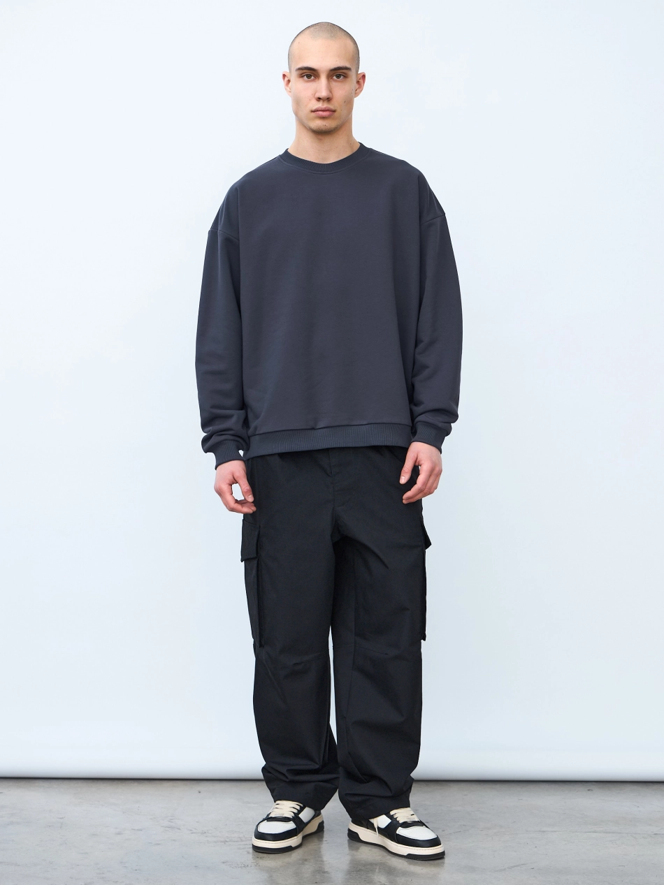 Свитшот оверсайз, без начеса (графит)